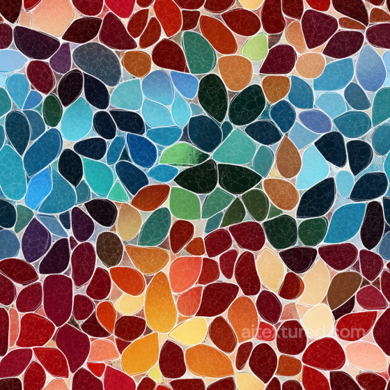 Mosaic PBR Texture Featuring Multicolor Cracked Glass Tiles Mosaic texture preview