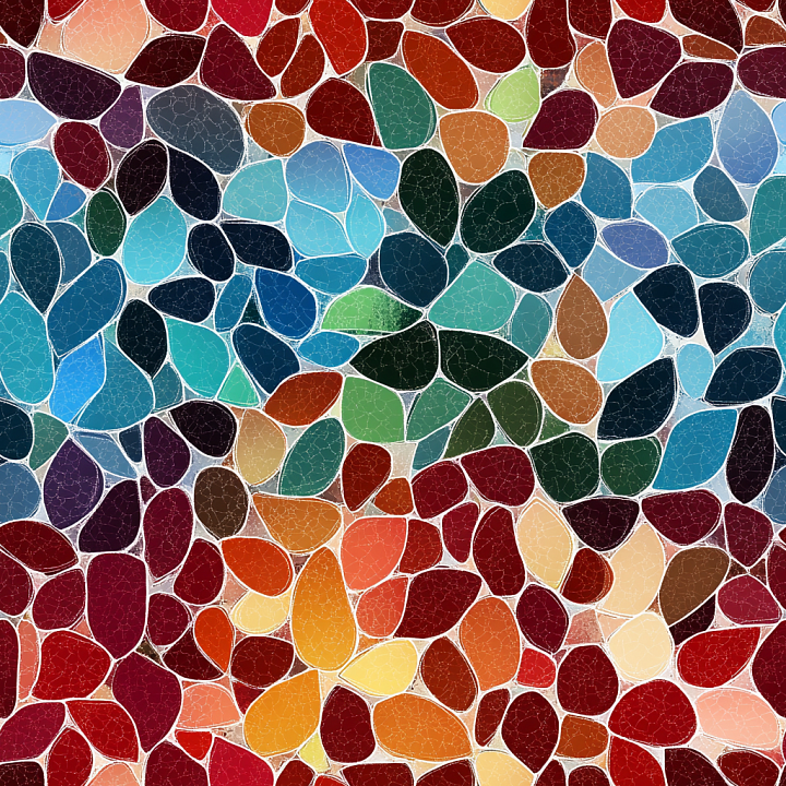 Mosaic Featuring Multicolor Cracked Glass Tiles seamless PBR texture preview