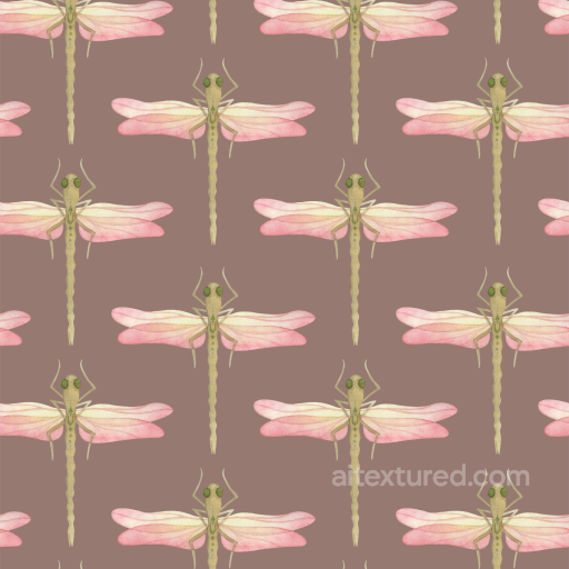 Dragonfly Pattern Fabric Texture in Soft Pastels seamless Dragonfly PBR texture