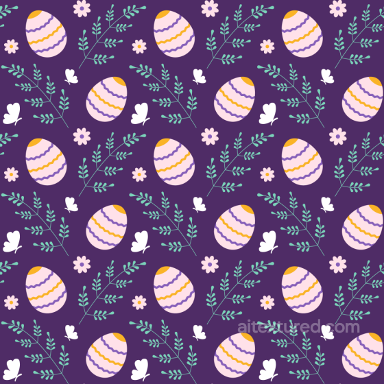 with Pastel Easter Eggs and Floral Motifs All Christmas Digital paper texture preview