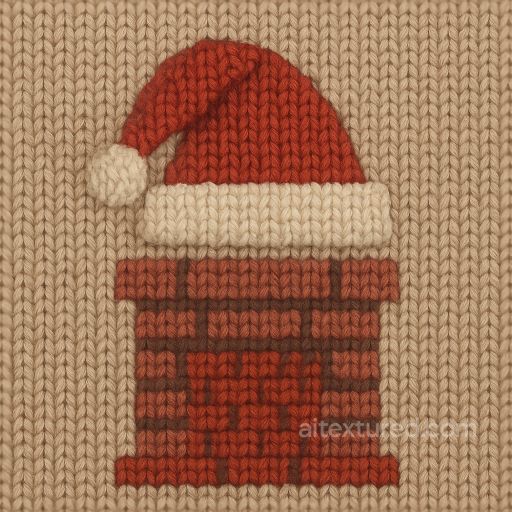 Knitted Sweater Cozy Wool Fireplace Brick Santa Hat seamless Merry christmas PBR texture