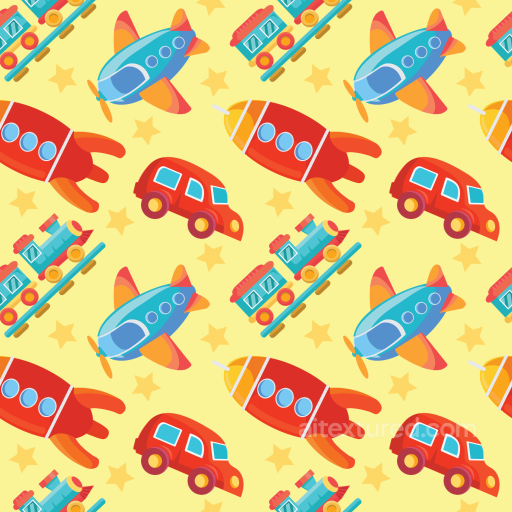 Toy Pattern Texture in Bright Primary Colors for Baby Boy seamless Baby Boy  PBR texture