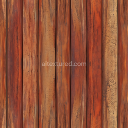 Seamless 3D Rustic Redwood Wood PBR Texture with Natural Grain and Warm Tones