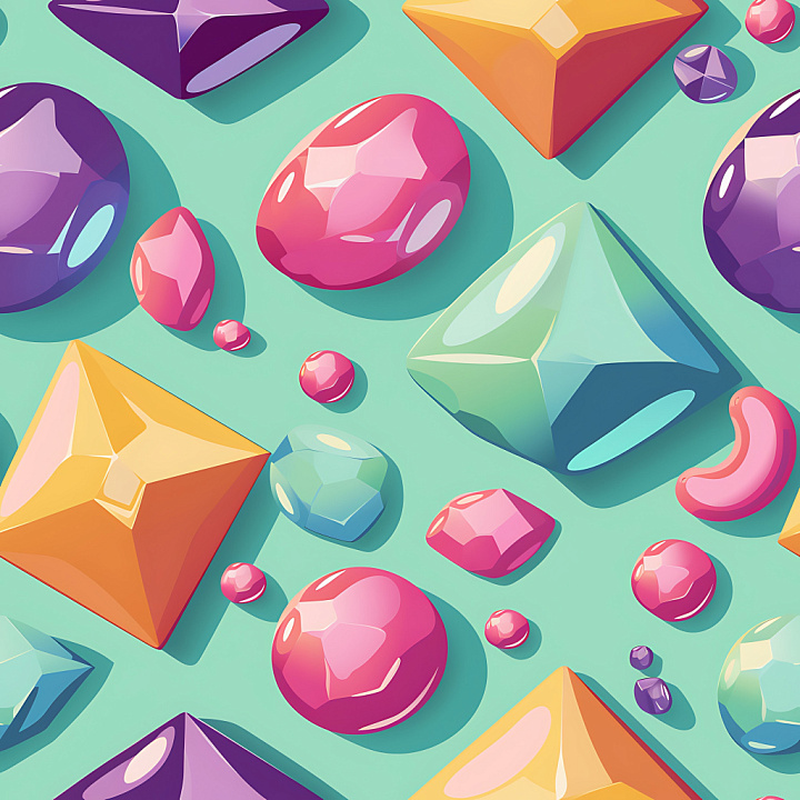 Inflated Featuring Pastel Inflated Gem Shapes seamless PBR texture preview