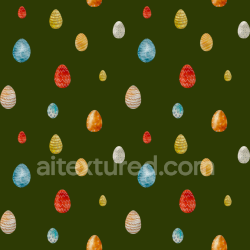 seamless Seamless 3D PBR Texture of Hand-Painted Colorful Easter Eggs on Olive Green Background texture 8k free download PBR
