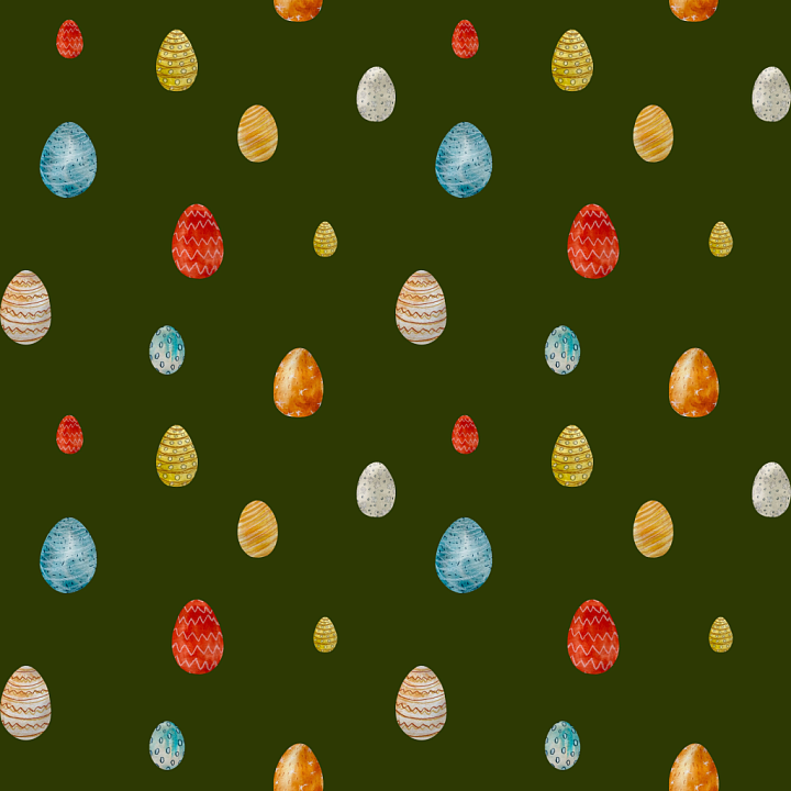 All Christmas Digital paper of Hand-Painted Colorful Easter Eggs on Oli… seamless PBR texture preview