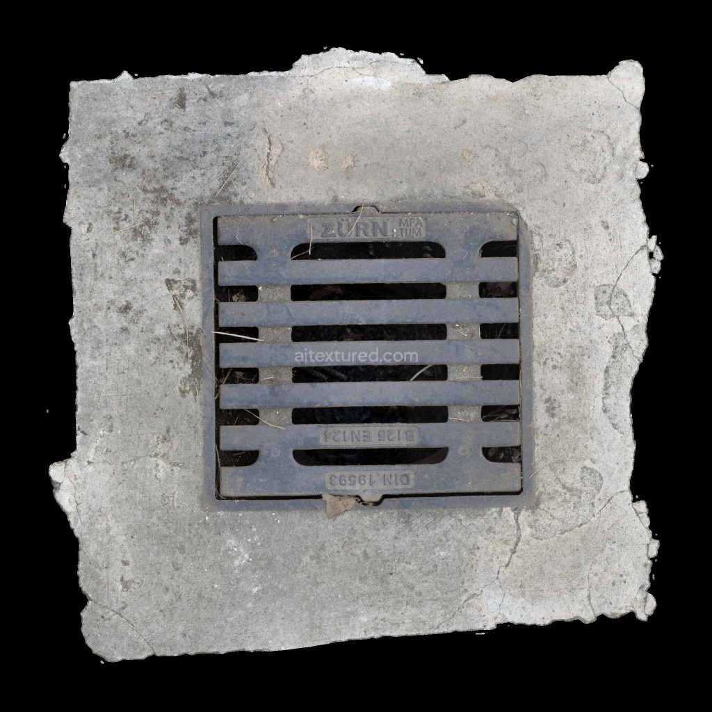 Seamless grate PBR texture with detailed surface