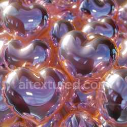 seamless Seamless 3D Inflated Heart-Shaped Vinyl PBR Texture with Glossy Pink-Orange Highlights texture 8k free download PBR