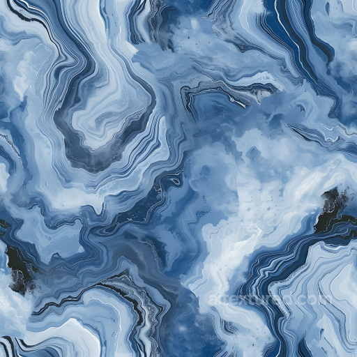 Blue Savoy Natural Marble PBR Texture with Fluid Veins and Deep Tones seamless Marble PBR texture