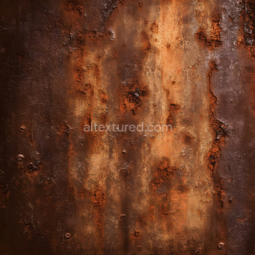 Seamless 3D PBR Rusty Metal Texture with Cracked, Pitted, and Corroded Surface