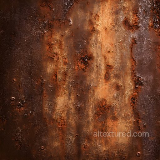 Rusty Metal Texture with Cracked, Pitted, and Corroded Surface seamless Rust PBR texture
