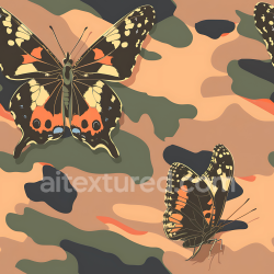 seamless Seamless 3D Camouflage PBR Texture with Desert Woodland Pattern and Earthy Tones texture 8k free download PBR