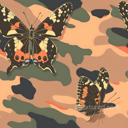 Camouflage PBR Texture with Desert Woodland Pattern and Earthy Tones seamless Color Camouflage PBR texture