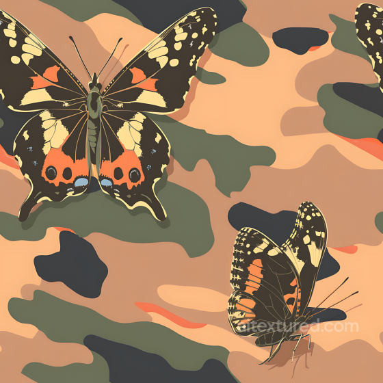 Camouflage PBR Texture with Desert Woodland Pattern and Earthy Tones Color Camouflage texture preview