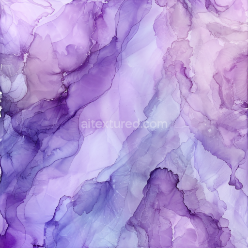 Seamless 3D Alcohol Ink PBR Texture Featuring Purple and Violet Fluid Waves