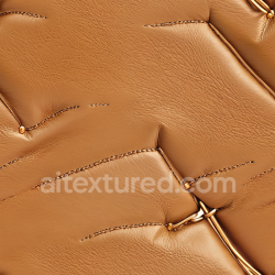 seamless Seamless 3D Quilted Light Brown Leather PBR Texture with Gold Studs and Fine Grain texture 8k free download PBR
