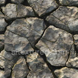 seamless Seamless 3D PBR Texture of Cracked Rocky Ground with Natural Moss Accents texture 8k free download PBR