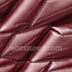 seamless Seamless 3D Burgundy Quilted Leather PBR Texture with Glossy Finish and Distinct Stitching texture 8k free download PBR
