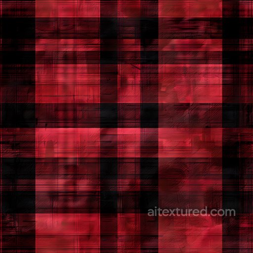 Seamless 3D Red and Black Plaid Patterned Metal PBR Texture texture preview