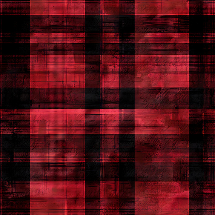 Red and Black Plaid Patterned Metal seamless PBR texture preview