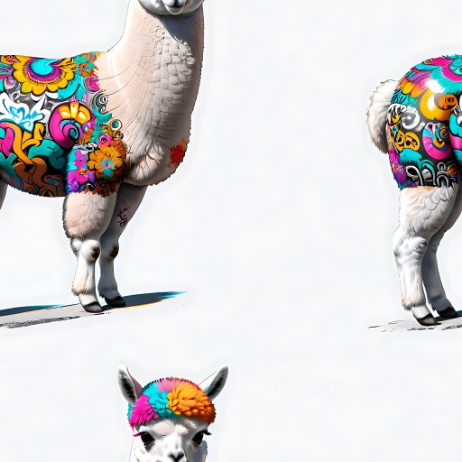 Seamless 3D PBR Texture Featuring Bright Multicolor Graffiti on White Surface texture preview