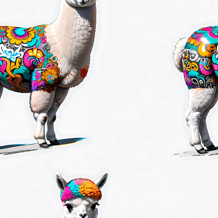 Featuring Bright Multicolor Graffiti on White Surface seamless PBR texture preview