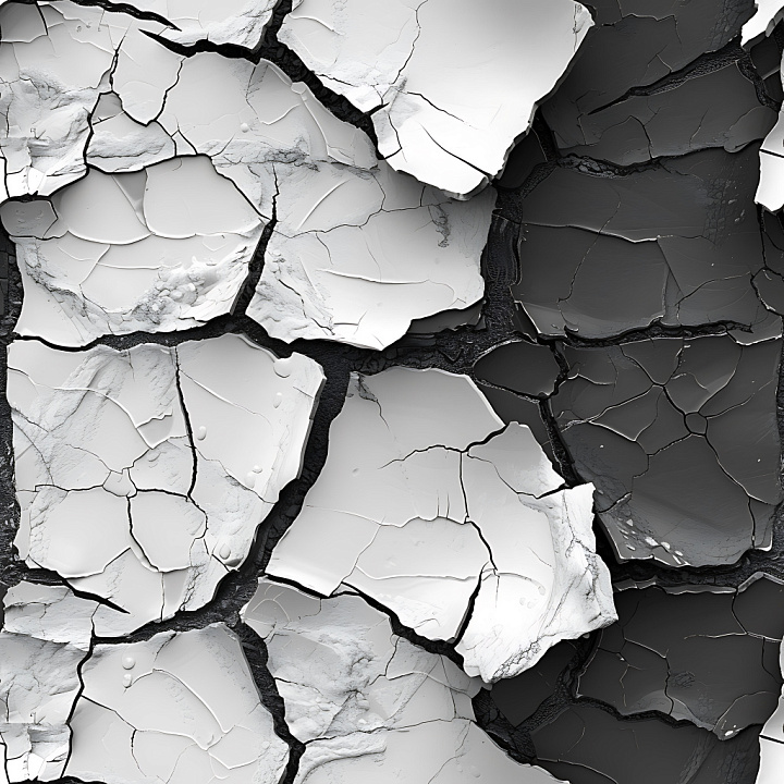 Cracked and Holed White Paint with Jagged Fractures seamless PBR texture preview