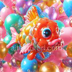 seamless Seamless 3D Inflated Colorful Balloon PBR Texture with Glossy Surface texture 8k free download PBR