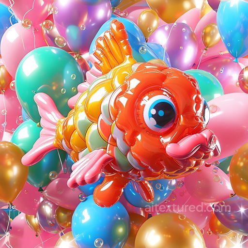 Inflated Glossy Balloon Surface Texture in Bright Multicolor seamless Inflated PBR texture
