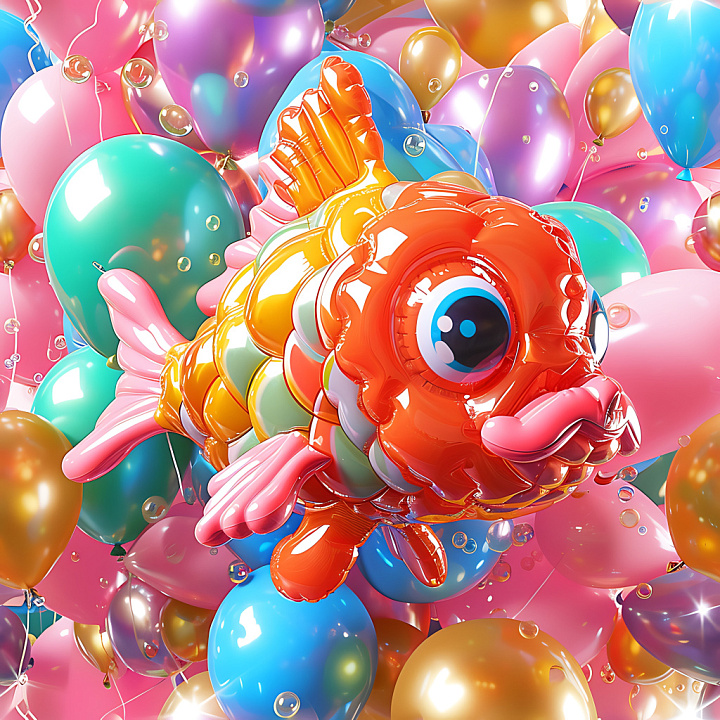 Inflated Colorful Balloon with Glossy Surface seamless PBR texture preview