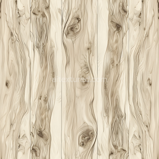 Seamless 3D PBR Texture of Light Knotted Wood Planks with Distinct Grain Pattern