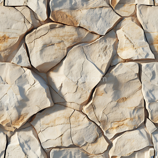 Seamless 3D PBR Texture of Weathered Sandstone Rock Ground with Natural Cracks