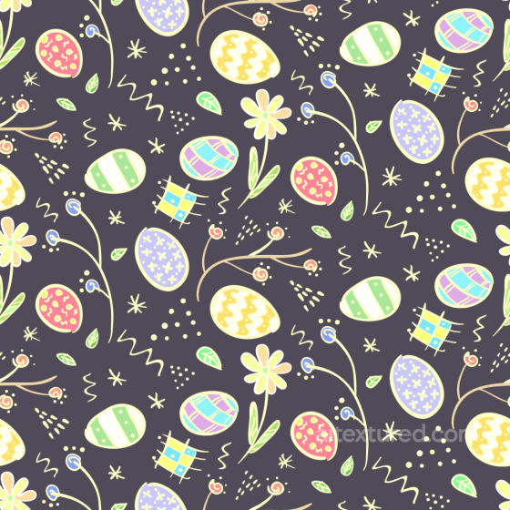 with Colorful Easter Eggs and Floral Pattern All Christmas Digital paper texture preview