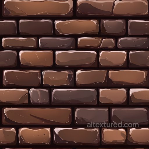 Cracked Brown Brick Wall PBR Texture with Subtle Chipped Edges seamless Brick PBR texture