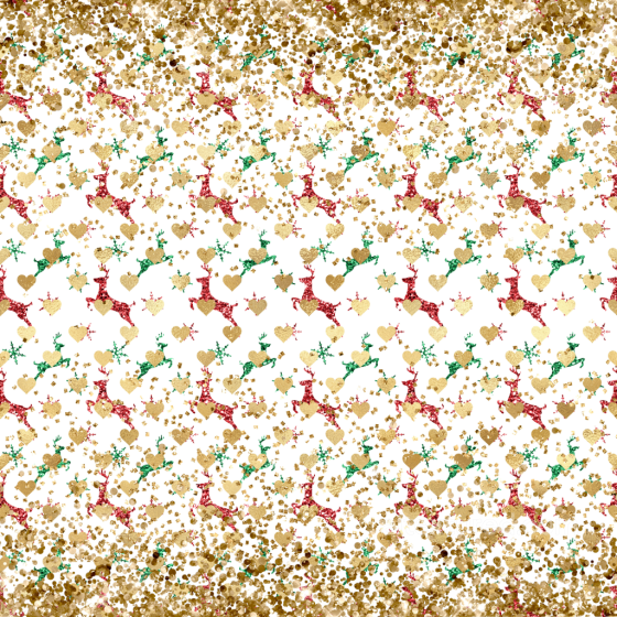 Of Red And Green Glitter Reindeer With Gold Hearts And Confetti All Christmas Digital paper texture preview
