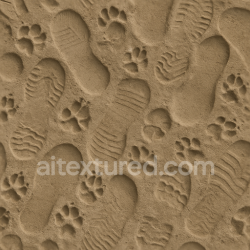 seamless Seamless 8k PBR 3d Texture of Overlapping Animal Paw Prints on Soil texture 8k free download PBR