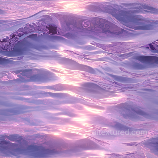 Water Texture with Stylized Purple Ocean Waves and Glossy Highlights seamless Water PBR texture