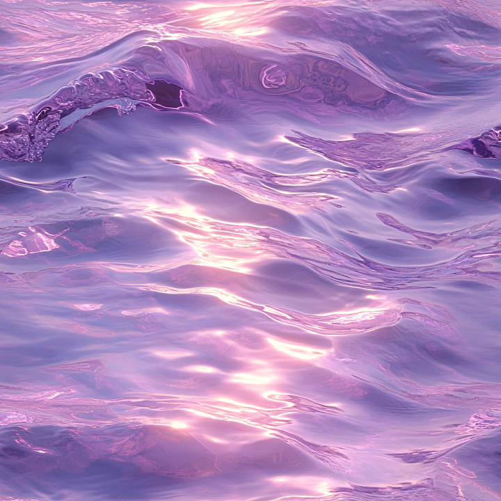 Water with Stylized Purple Ocean Waves and Glossy Highlights seamless PBR texture preview