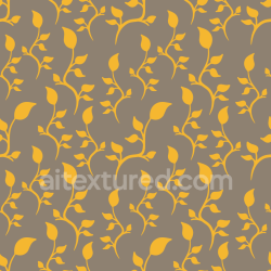 seamless Seamless 3D PBR Boho Fabric Texture with Yellow Leaf Pattern texture 8k free download PBR