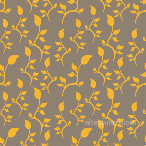 Boho Fabric Texture with Yellow Leaf Pattern seamless Boho Seamless PBR texture