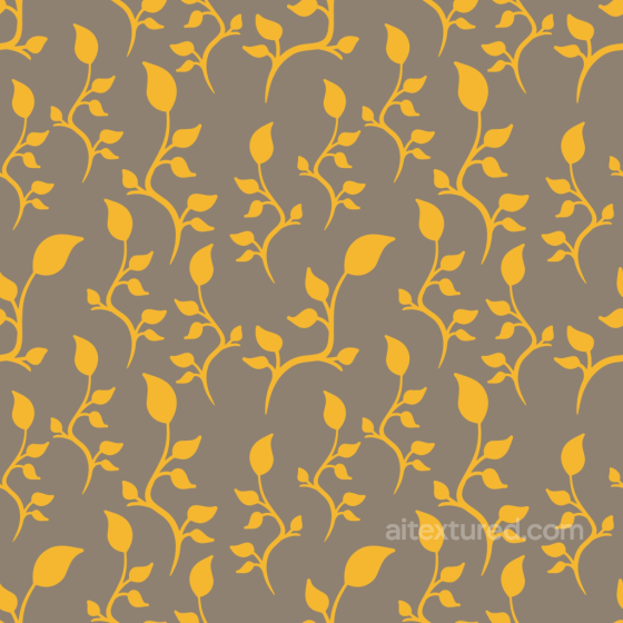 Boho Fabric Texture with Yellow Leaf Pattern Boho Seamless texture preview