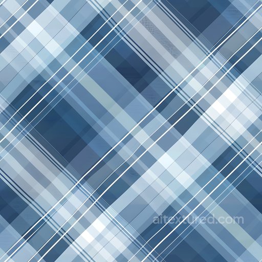 Seamless 3D PBR Texture of Blue Plaid Fabric Pattern with Overlapping Stripes texture preview