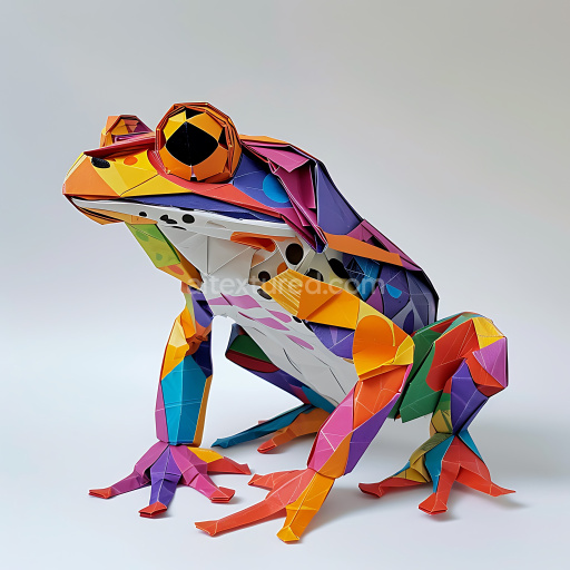 Seamless 3D PBR Texture Featuring Vibrant Geometric Patterns on Frog Skin