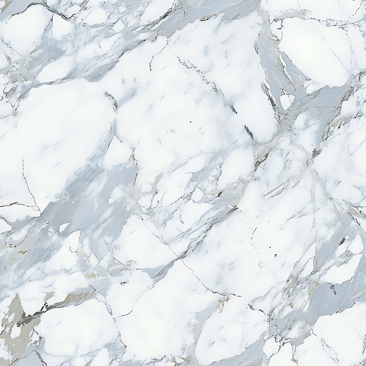 Clear White Natural Marble with Subtle gray and Gold Veins seamless PBR texture preview