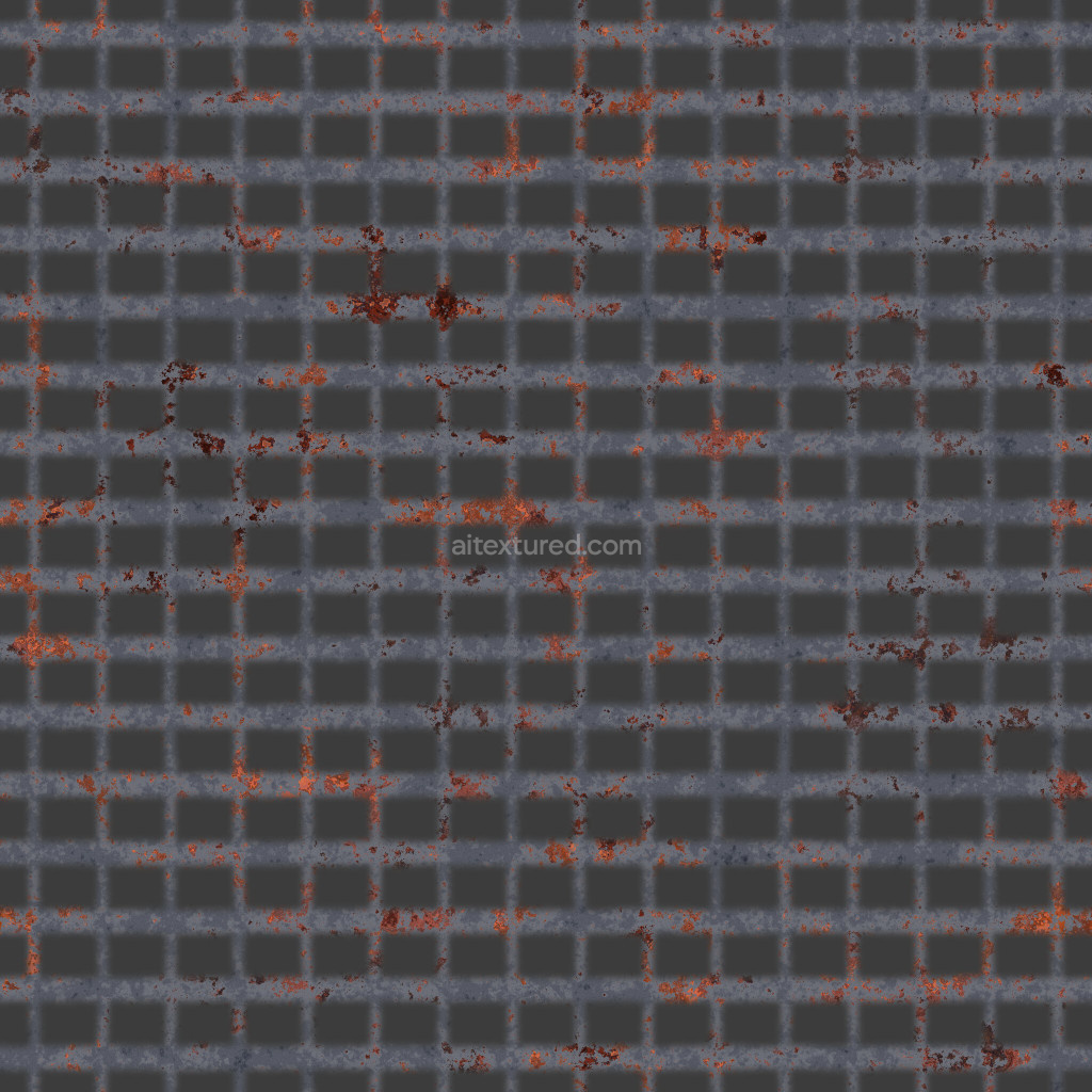 Seamless metal walkway texture with rust details