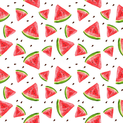 Pattern Bundle - Seamless Watermelon Slice 3D Pattern PBR Texture with Hand-Painted Watercolor Style texture preview