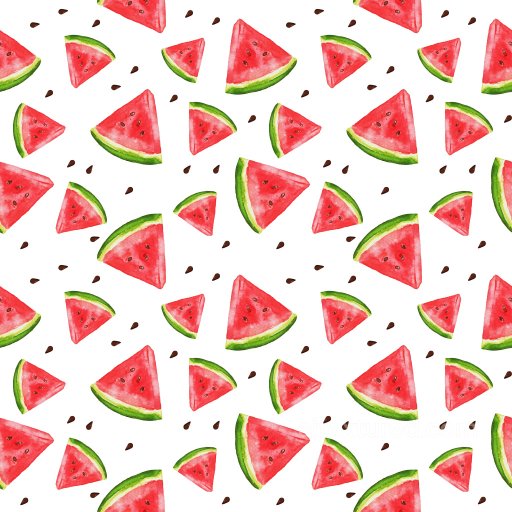 Seamless Watermelon Slice 3D Pattern PBR Texture with Hand-Painted Watercolor Style seamless Pattern Bundle PBR texture