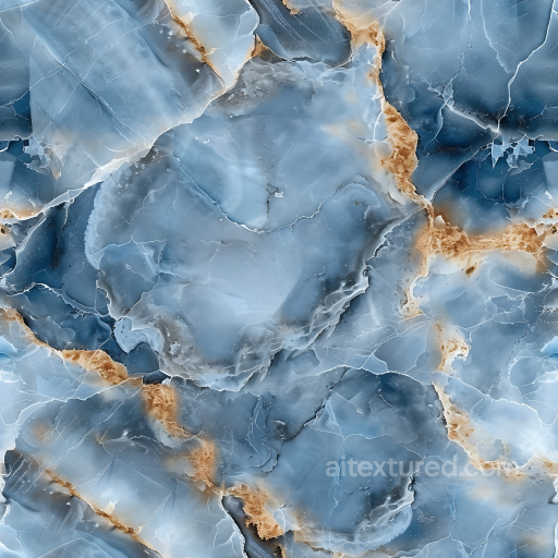 Blue de Savoie Marble PBR Texture Featuring Natural Blue and Gold Vein Patterns seamless Marble PBR texture