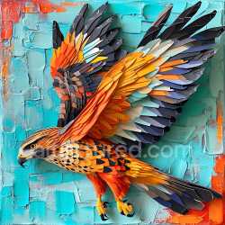 seamless Seamless 3D PBR Texture Featuring Origami-Style Common Buzzard Feather Pattern texture 8k free download PBR