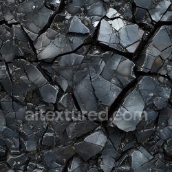 seamless Seamless 3D PBR Obsidian Rock Texture with Glossy, Cracked Surface texture 8k free download PBR